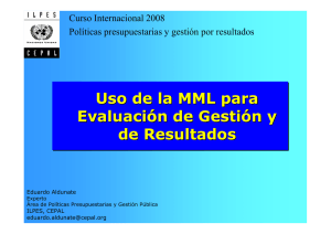Uso de la MML para Evaluación de Gestión y de Resultados
