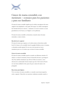 Cáncer de mama extendido con metástasis – consejos para los