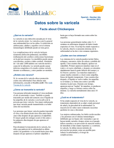 HealthLinkBC File #44a Datos sobre la varicela