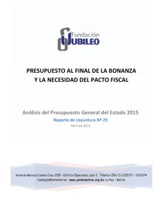 presupuesto al final de la bonanza y la necesidad del pacto fiscal