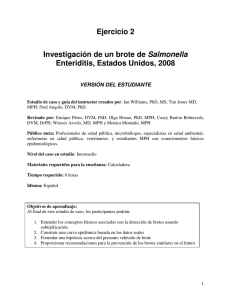 Ejercicio 2 Investigación de un brote de Salmonella Enteriditis