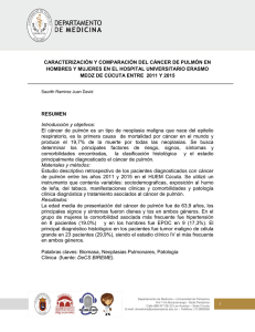 caracterización y comparación del cáncer de pulmón en hombres y