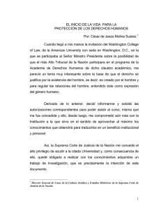 Inciio de la vida - Suprema Corte de Justicia de la Nación