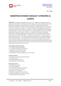 markting en redes sociales y atención al cliente