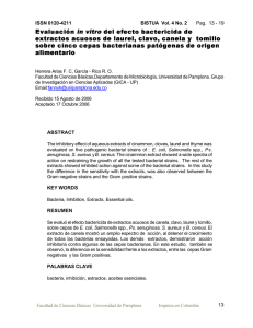 Evaluación in vitro del efecto bactericida de extractos acuosos de