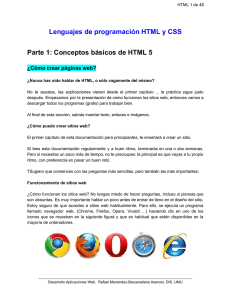 Lenguajes de programación HTML y CSS Parte 1: Conceptos