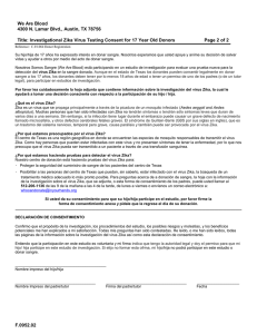 Investigational Zika Virus Testing Consent for 17 Year Old Donors