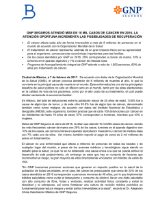 GNP Seguros atendió más de 10 mil casos de Cáncer en 2016, la