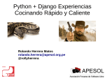 Python + Django Experiencias Cocinando Rápido y