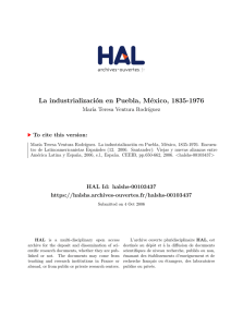 La industrialización en Puebla, México, 1835-1976 - Hal-SHS