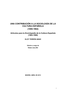 Prólogo a Una contribución a la sociología de la cultura española