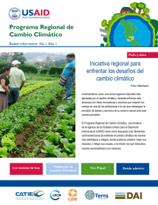 Programa Regional de Cambio Climático Iniciativa regional