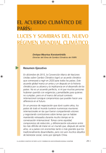 EL ACUERDO CLIMÁTICO DE PARÍS: LUCES Y SOMBRAS DEL