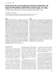 Evaluación de la toxicidad del extracto metanólico de hojas de