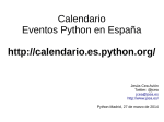 Calendario Eventos Python en España http://calendario.es.python.org/