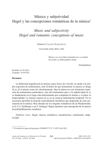 Música y subjetividad Hegel y las concepciones románticas de la