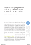 Degeneración y regeneración tisular: de la embriogénesis a la