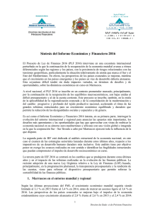 Síntesis del Informe Económico y Financiero 2016