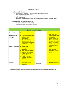 INFLUENZA A (H1N1) Los síntomas de alerta son: a. fiebre mayor o