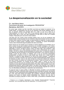 La despersonalizaci&oacute;n en la sociedad