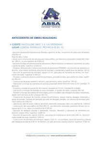 antecedentes de obras realizadas