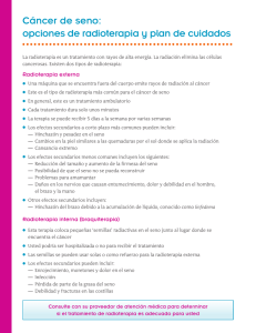 Cáncer de seno: opciones de radioterapia y plan de