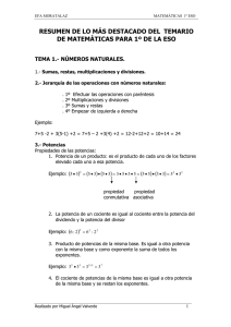 resumen de lo más destacado del temario de