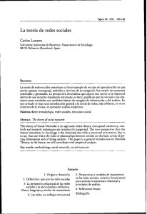 La teoria de redes sociales