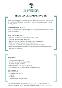 técnico de marketing jr. - Grupo Empresarial Sostenible