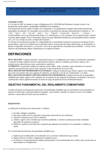 Declaraciones nutricionales y propiedades saludables en el