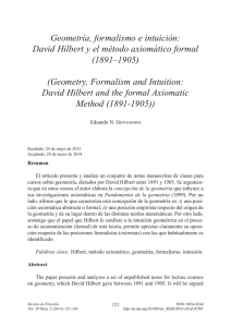 Geometría, formalismo e intuición - Revistas Científicas Complutenses