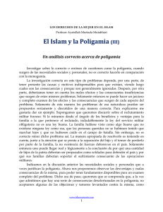 El Islam y la Poligamia (III)