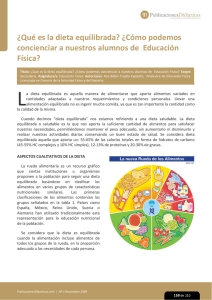 ¿Qué es la dieta equilibrada? ¿Cómo podemos concienciar a