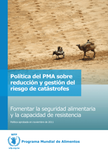 Política del PMA sobre reducción y gestión del riesgo de catástrofes