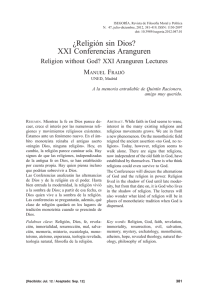 ¿Religión sin Dios? XXI Conferencias Aranguren - Isegoría