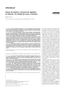 ORIGINALES Cáncer de pulmón y consumo de vegetales en