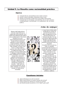 Unidad 5. La filosofía como racionalidad práctica