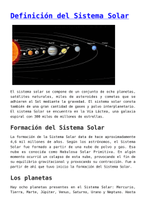 Definición del Sistema Solar