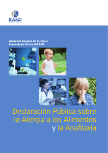 Declaración Pública sobre la Alergia a los Alimentos y la