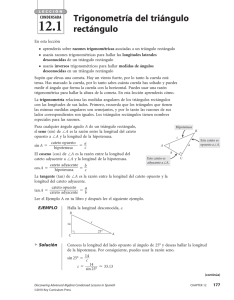 Trigonometría del triángulo rectángulo