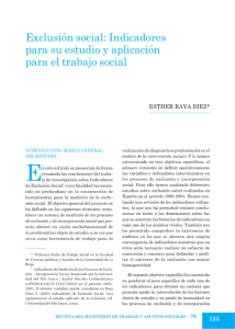 Exclusión social: Indicadores para su estudio y aplicación para el