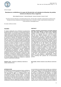 Resistencia a antibióticos de cepas de Escherichia coli aisladas de