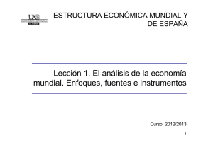 Lección 1. El análisis de la economía mundial. Enfoques, fuentes e