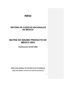 MATRIZ DE INSUMO PRODUCTO DE MÉXICO 2003