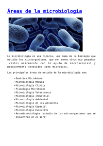 Áreas de la microbiología