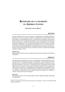 Recepción de la Filosofía en America Latina
