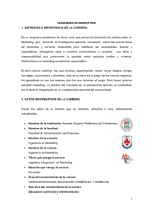 INGENIERÍA EN MARKETING 1. DEFINICIÓN E IMPORTANCIA DE