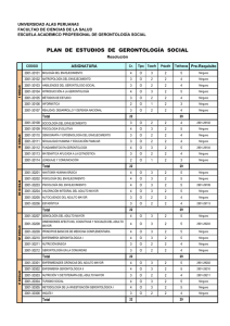 plan de estudios gerontologia
