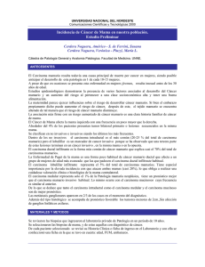 Incidencia de Cáncer de Mama en nuestra población. Estudio