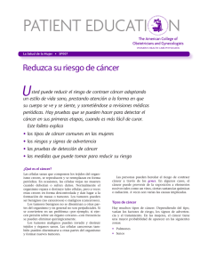 Patient Education Pamphlet, SP007, Reduzca su riesgo de cáncer